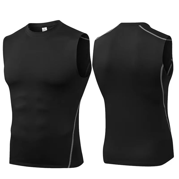 Men'S Compression Sports Tank Top, Tight Fitting Vest, Sleeveless Bottom T-Shirt, Top Vest, Sportswear